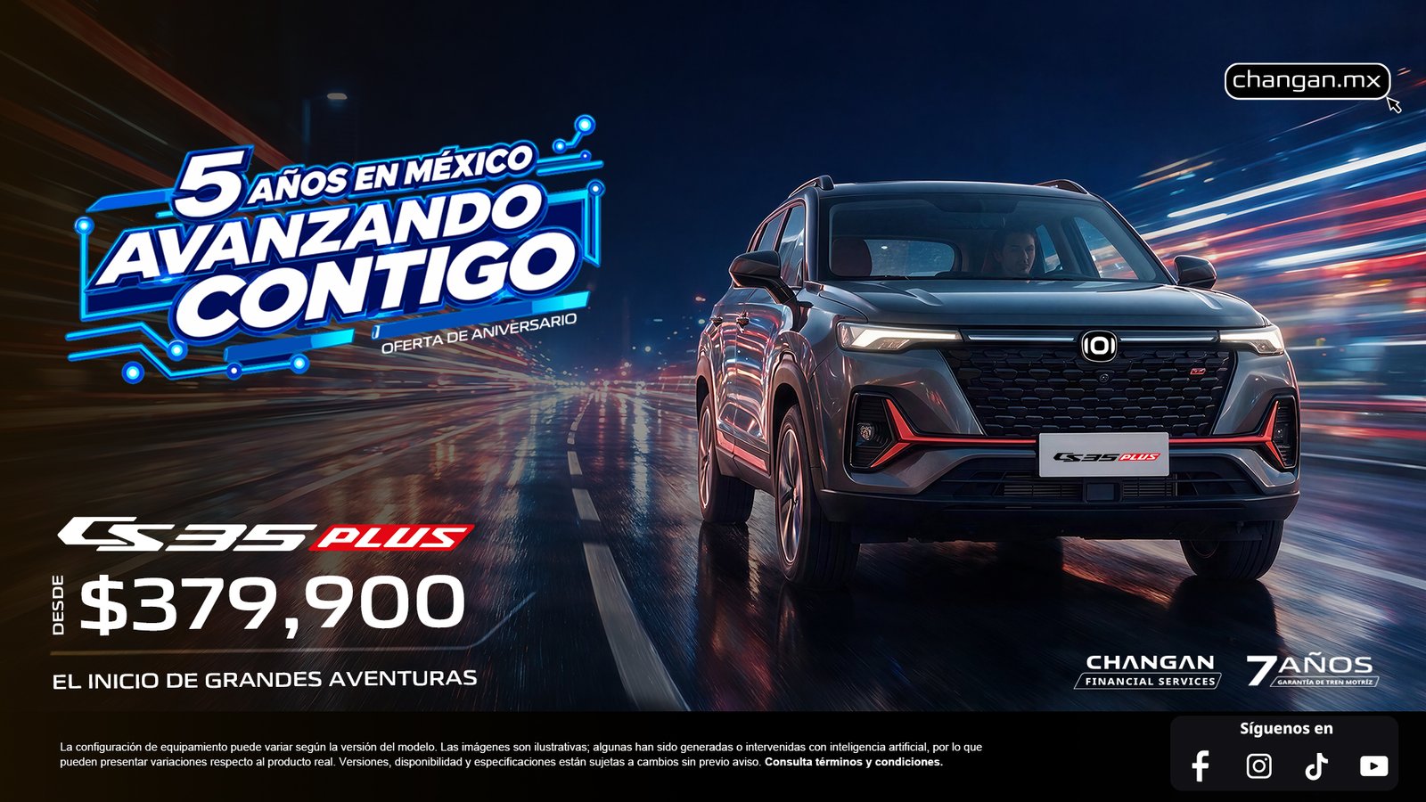CS35 PLUS · Campaña oficial CHANGAN · Desde $379,900 MXN*