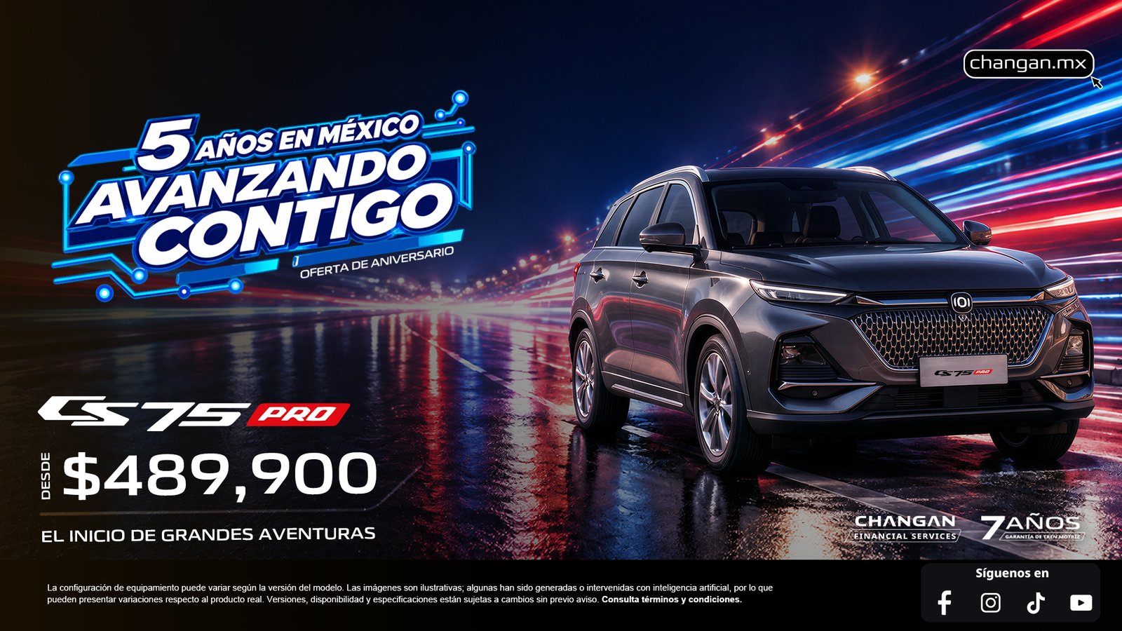 CS75 PRO · Campaña oficial CHANGAN · Desde $489,900 MXN*