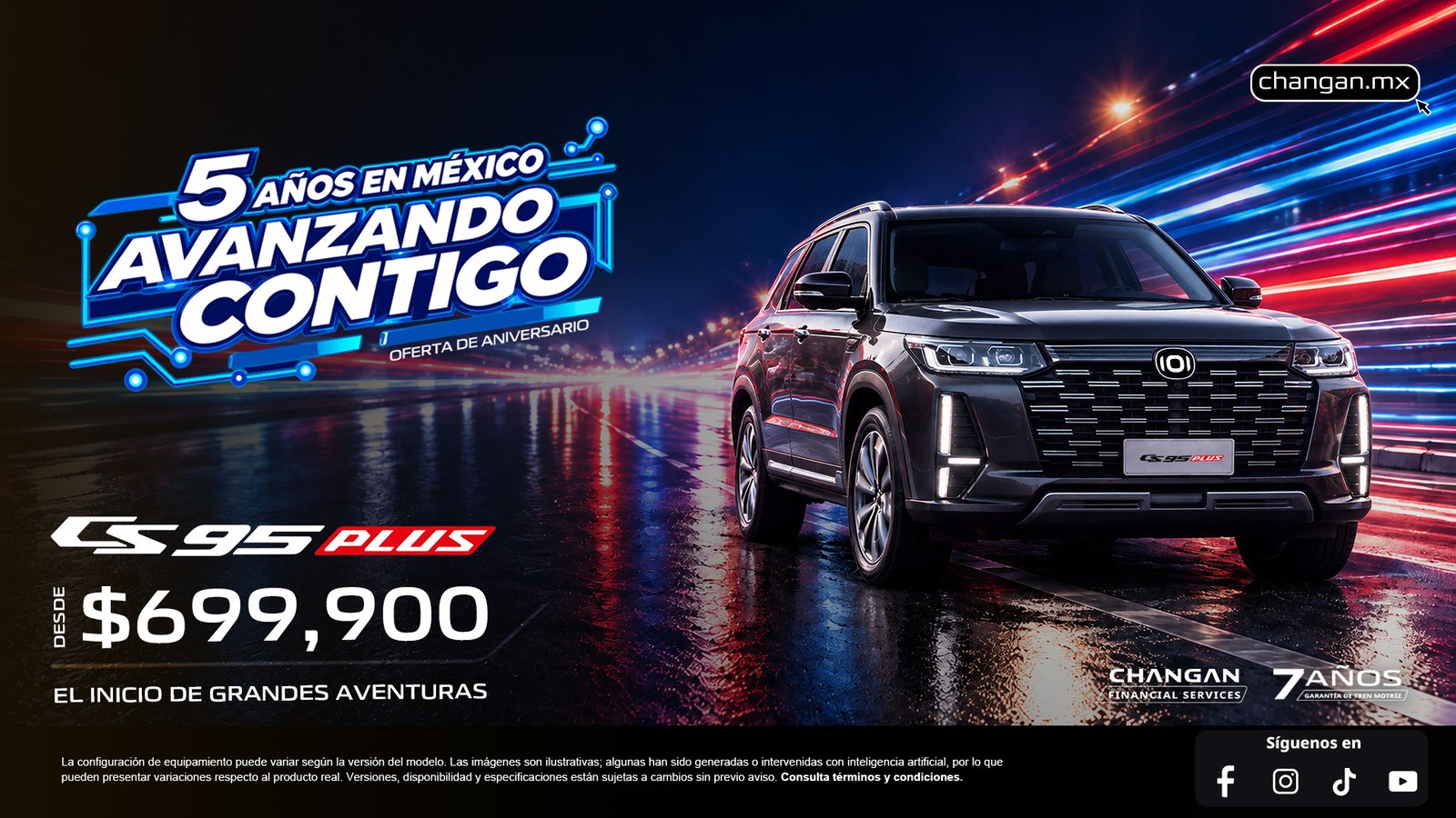 CS95 PLUS · Campaña oficial CHANGAN · Desde $699,900 MXN*