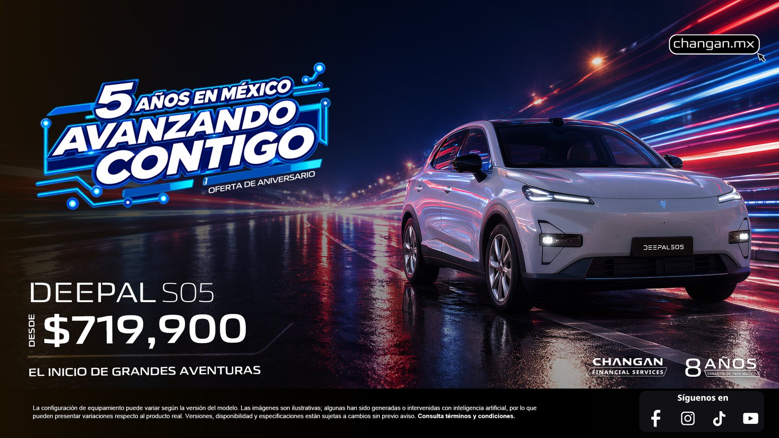 DEEPAL S05 · Campaña oficial CHANGAN · Desde $719,900 MXN*